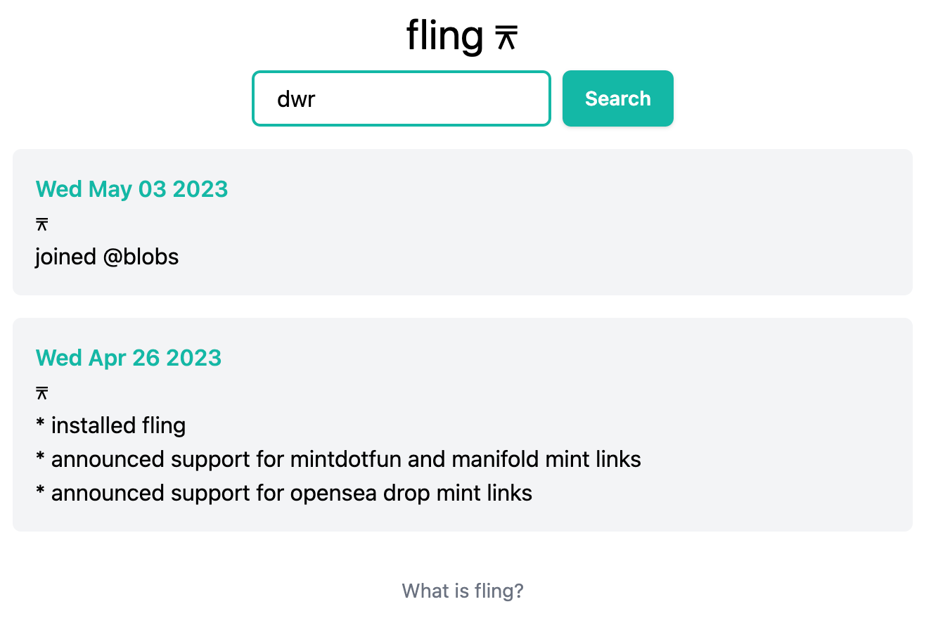 Fling Web